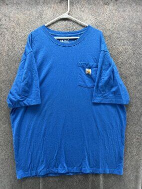 Carhartt Shirt Mens Big 2XLT Blue K87 Pocket Tee Loose Fit Workwear Tagless